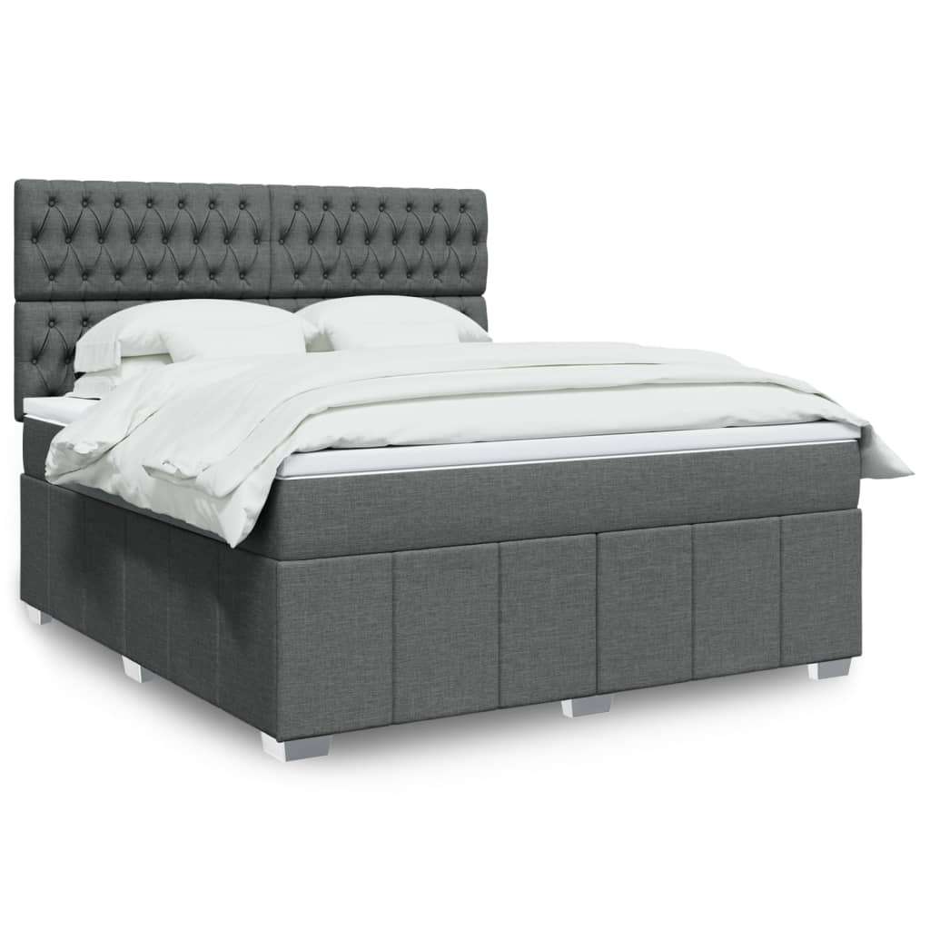 Boxspring met matras stof donkergrijs 180x200 cm is nu te koop bij PeponiXL, paradijselijk wonen!