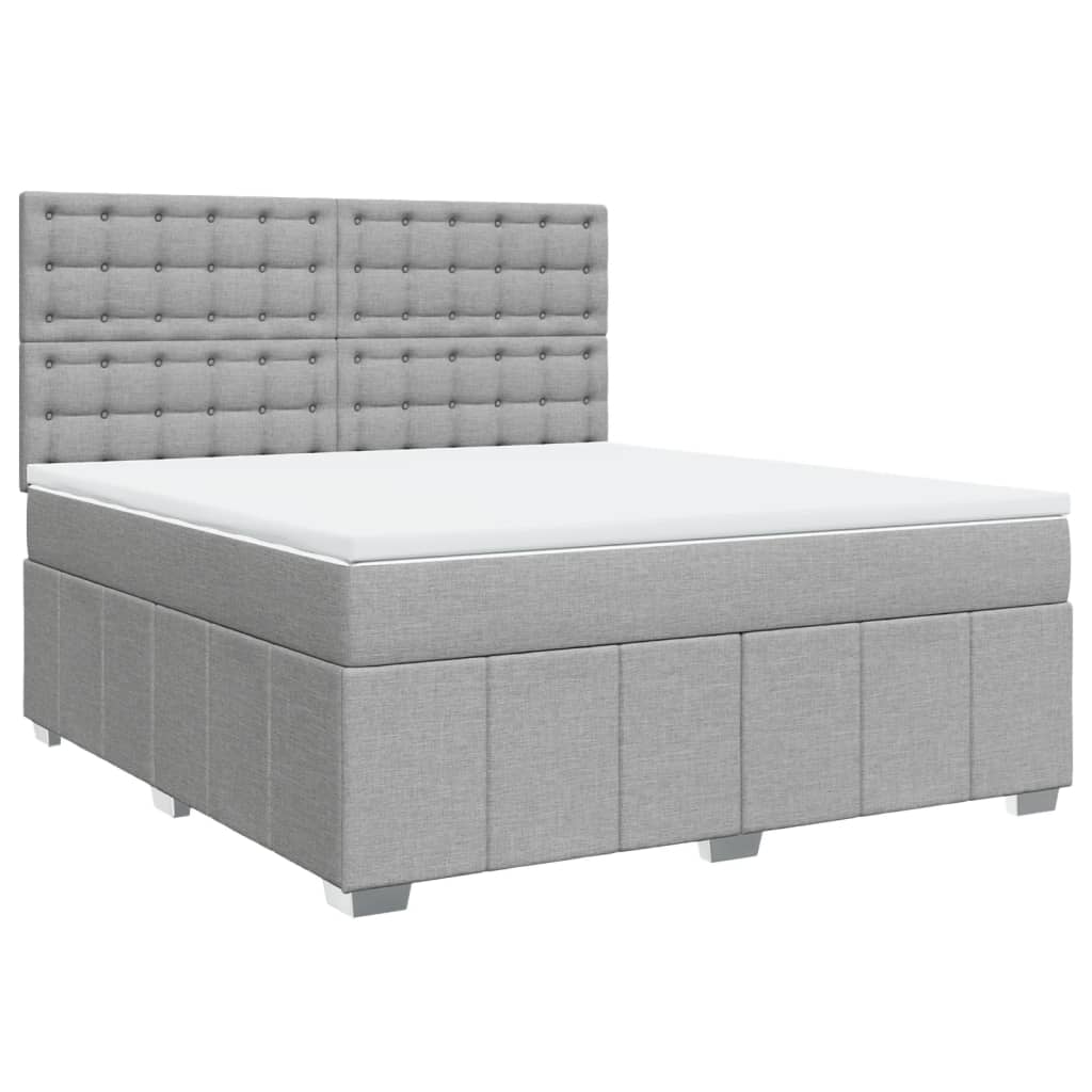 Boxspring met matras stof lichtgrijs 180x200 cm is nu te koop bij PeponiXL, paradijselijk wonen!