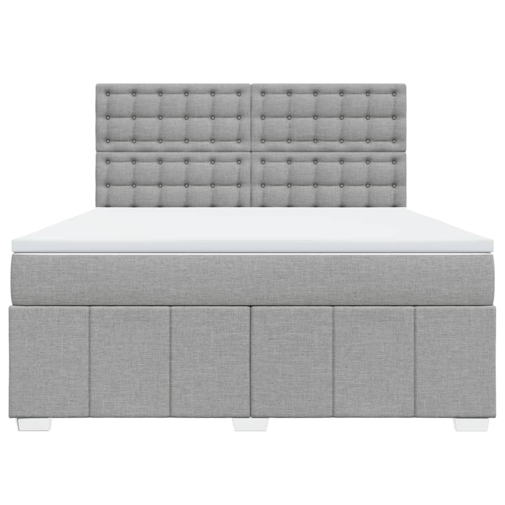 Boxspring met matras stof lichtgrijs 180x200 cm is nu te koop bij PeponiXL, paradijselijk wonen!