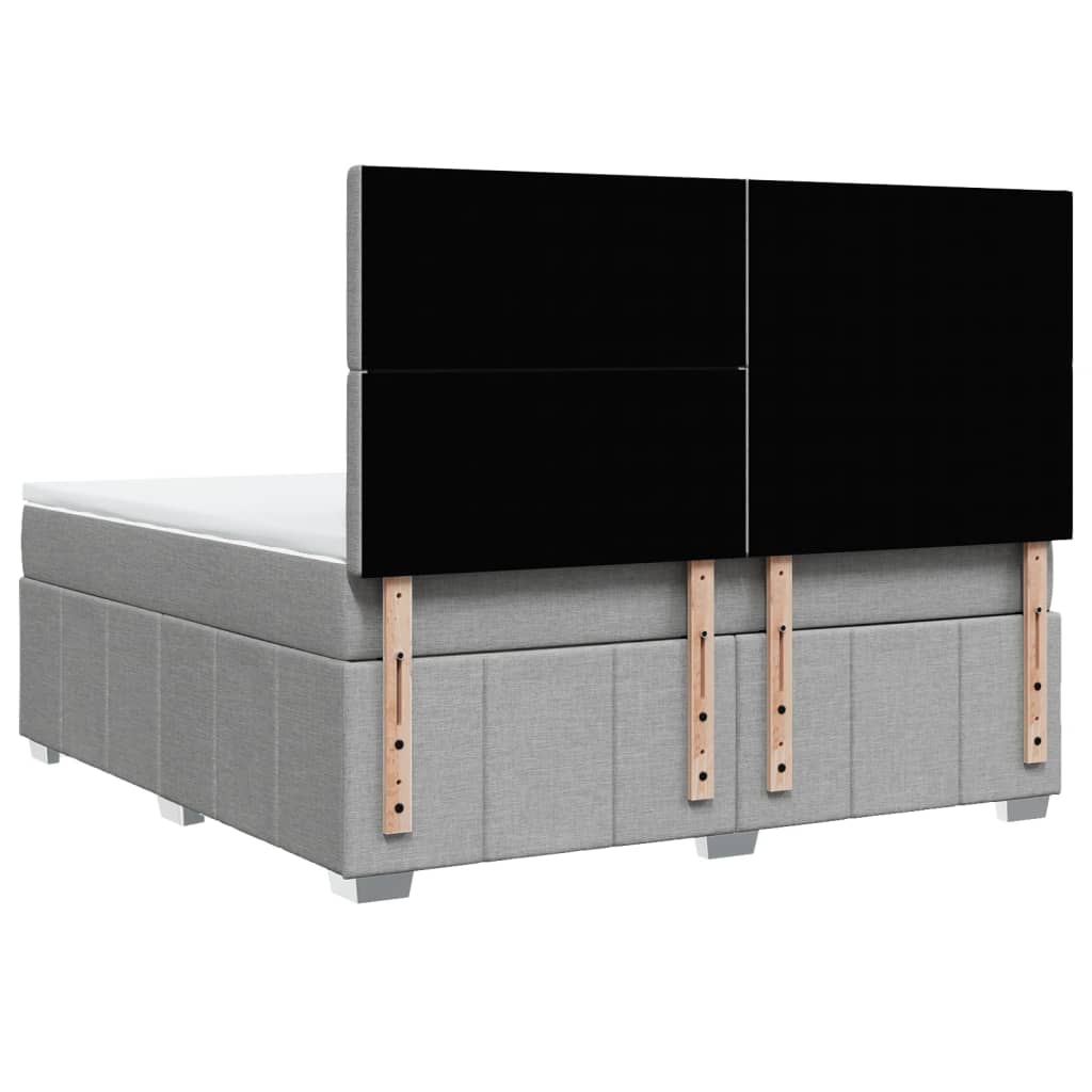 Boxspring met matras stof lichtgrijs 180x200 cm is nu te koop bij PeponiXL, paradijselijk wonen!