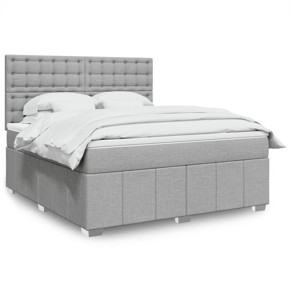 Boxspring met matras stof lichtgrijs 180x200 cm is nu te koop bij PeponiXL, paradijselijk wonen!