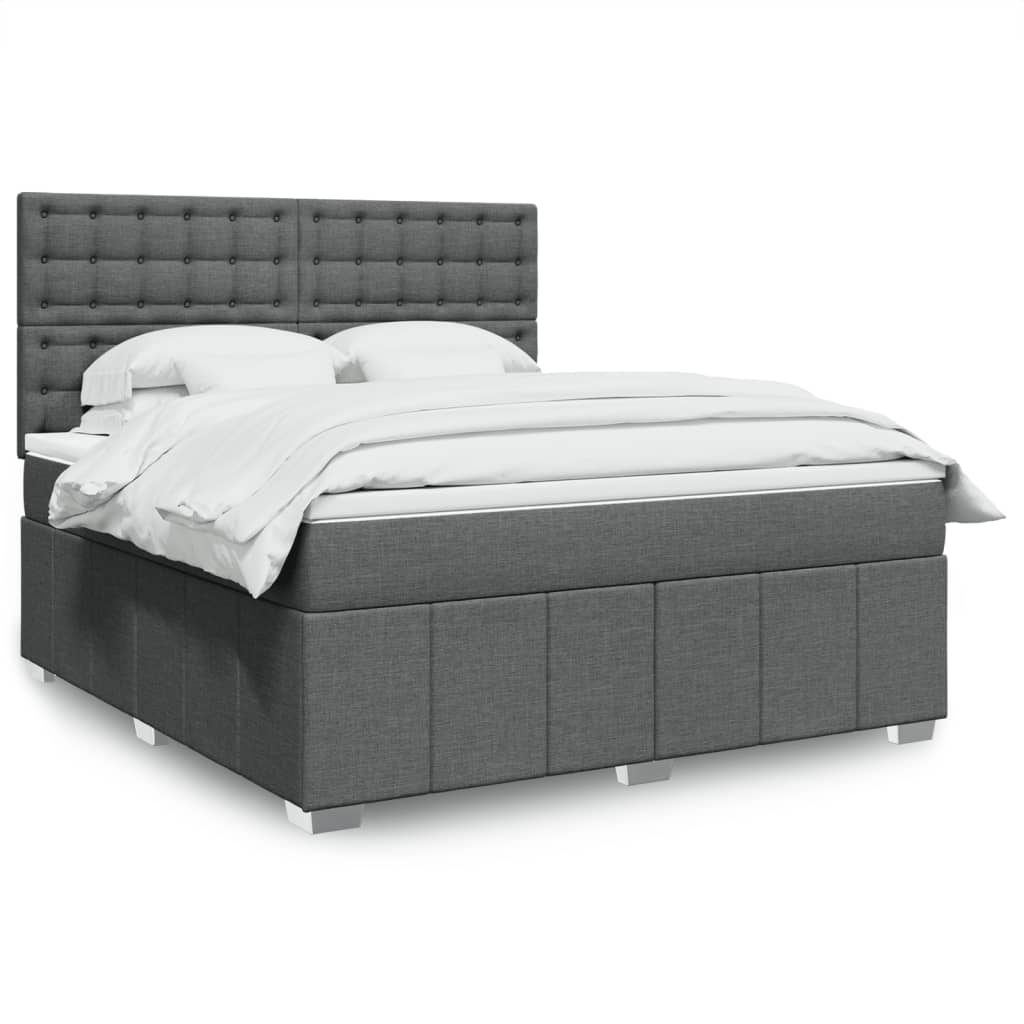 Boxspring met matras stof donkergrijs 180x200 cm is nu te koop bij PeponiXL, paradijselijk wonen!