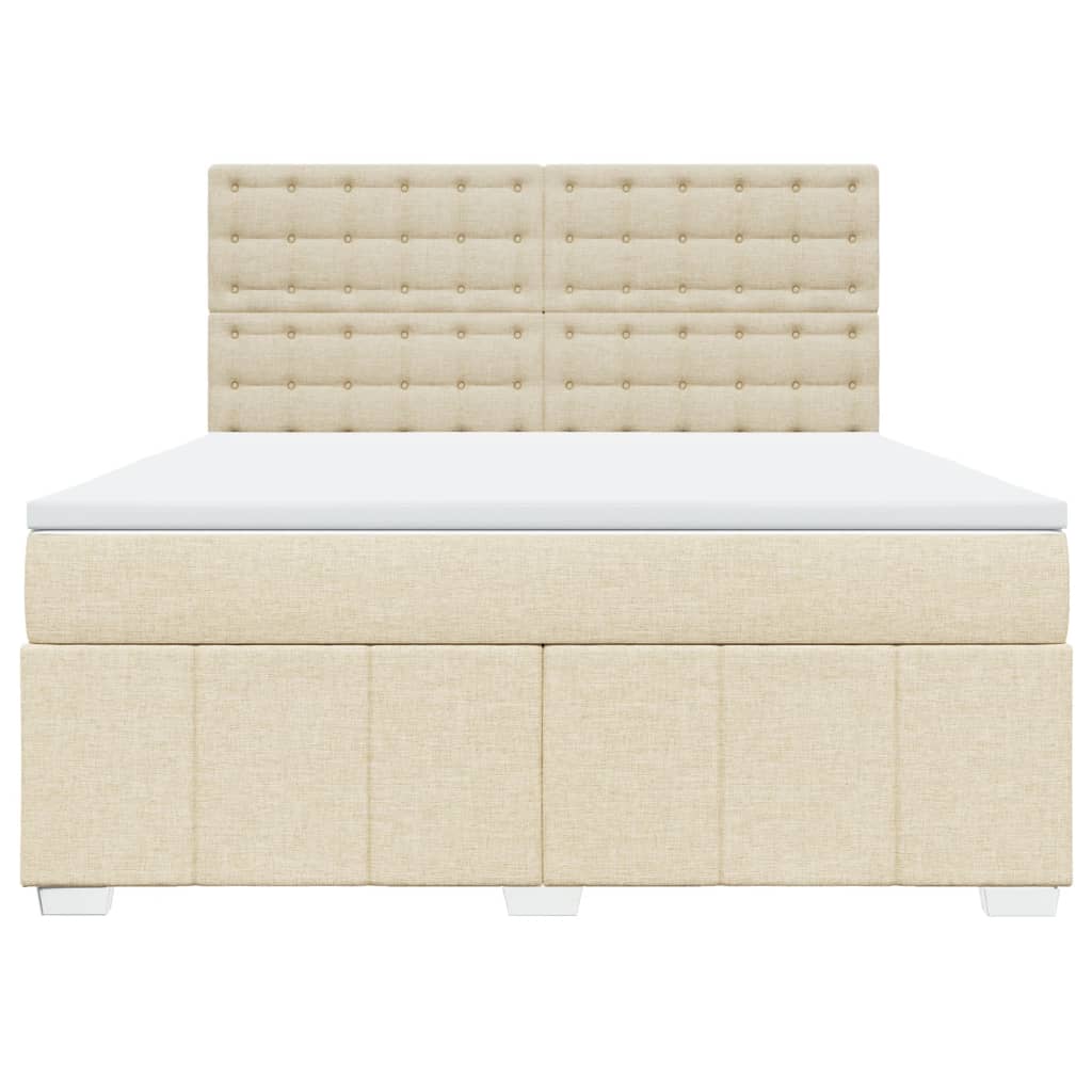 Boxspring met matras stof crèmekleurig 180x200 cm is nu te koop bij PeponiXL, paradijselijk wonen!