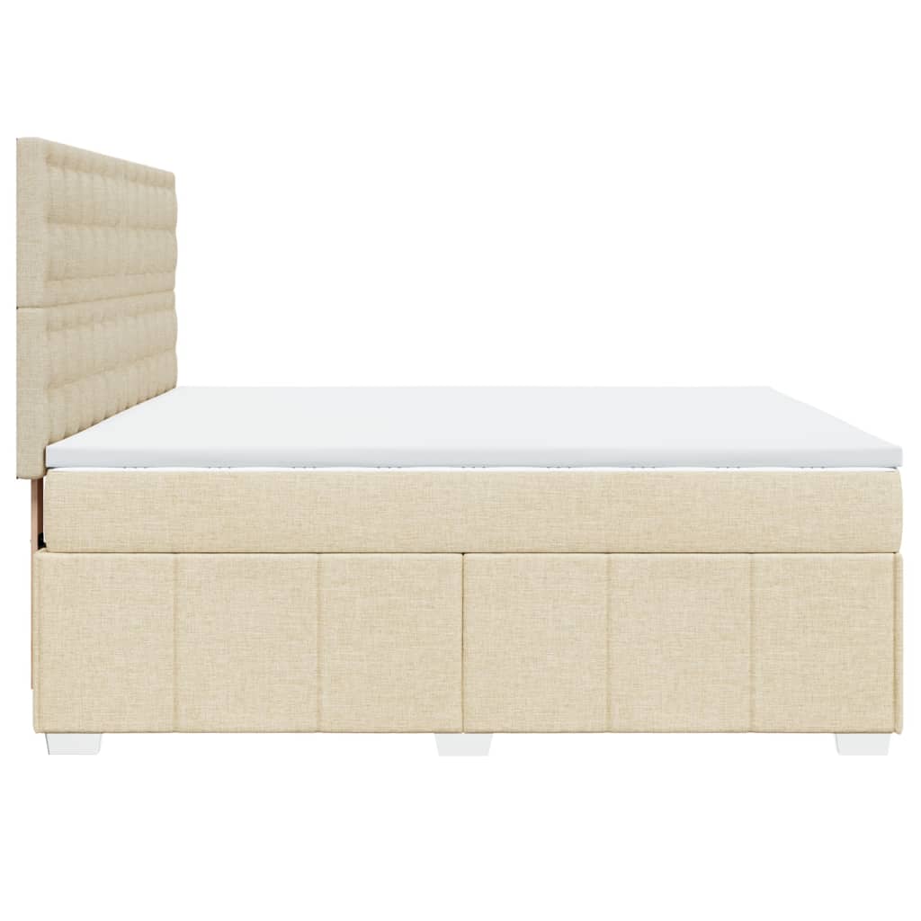 Boxspring met matras stof crèmekleurig 180x200 cm is nu te koop bij PeponiXL, paradijselijk wonen!