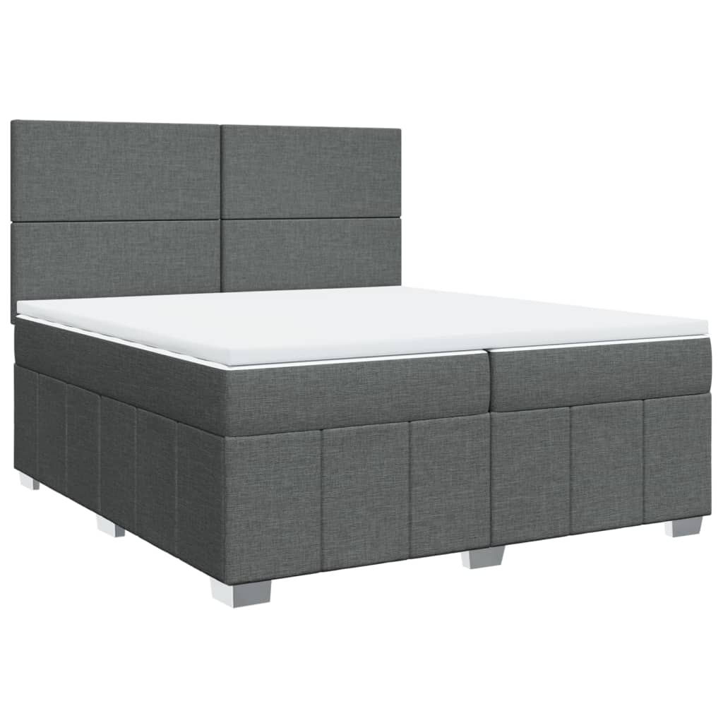 Boxspring met matras stof donkergrijs 200x200 cm is nu te koop bij PeponiXL, paradijselijk wonen!