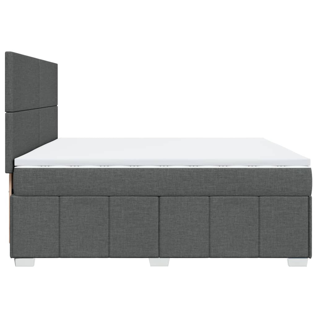 Boxspring met matras stof donkergrijs 200x200 cm is nu te koop bij PeponiXL, paradijselijk wonen!