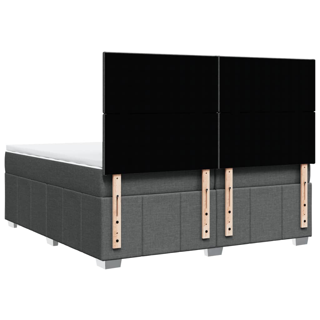 Boxspring met matras stof donkergrijs 200x200 cm is nu te koop bij PeponiXL, paradijselijk wonen!