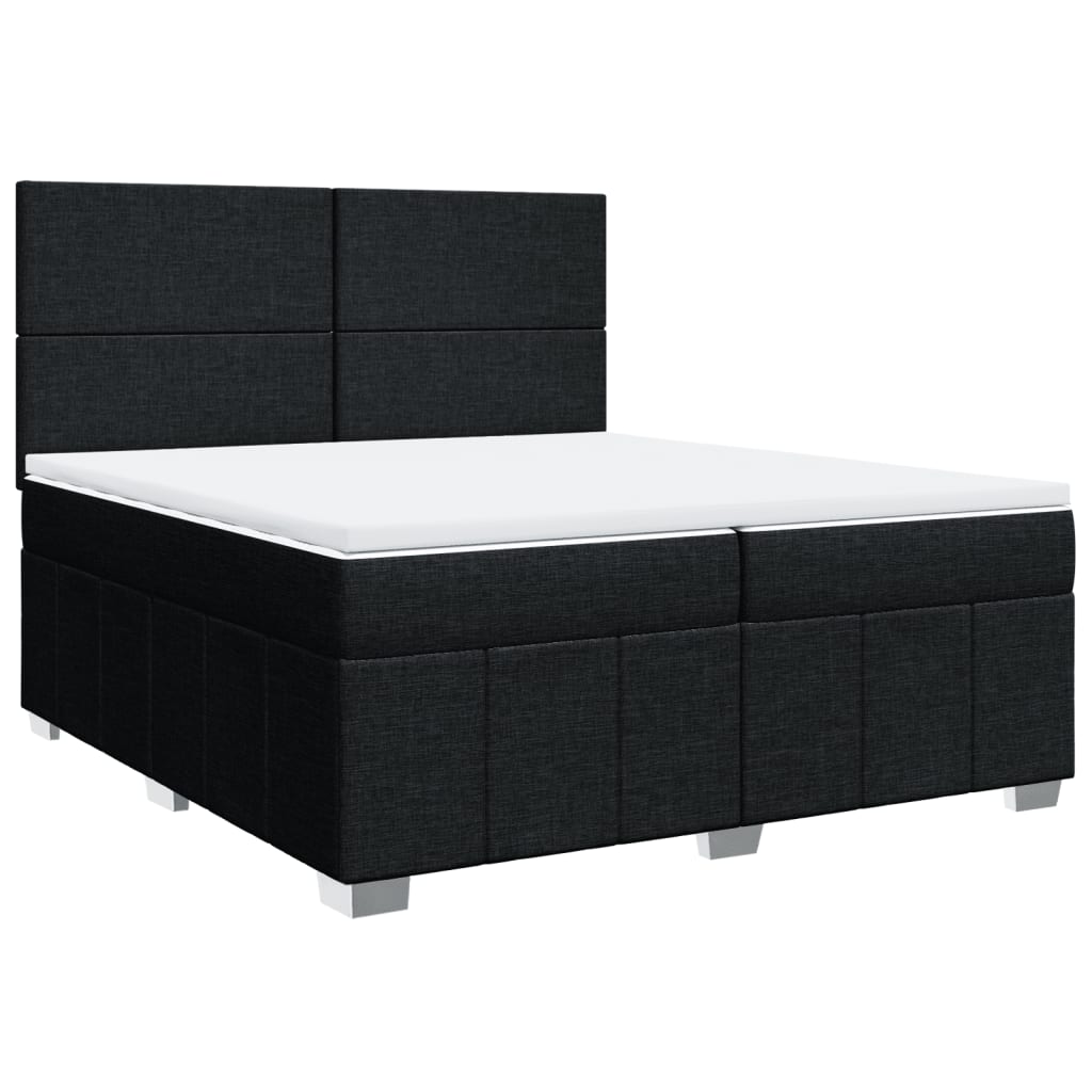 Boxspring met matras stof zwart 200x200 cm is nu te koop bij PeponiXL, paradijselijk wonen!