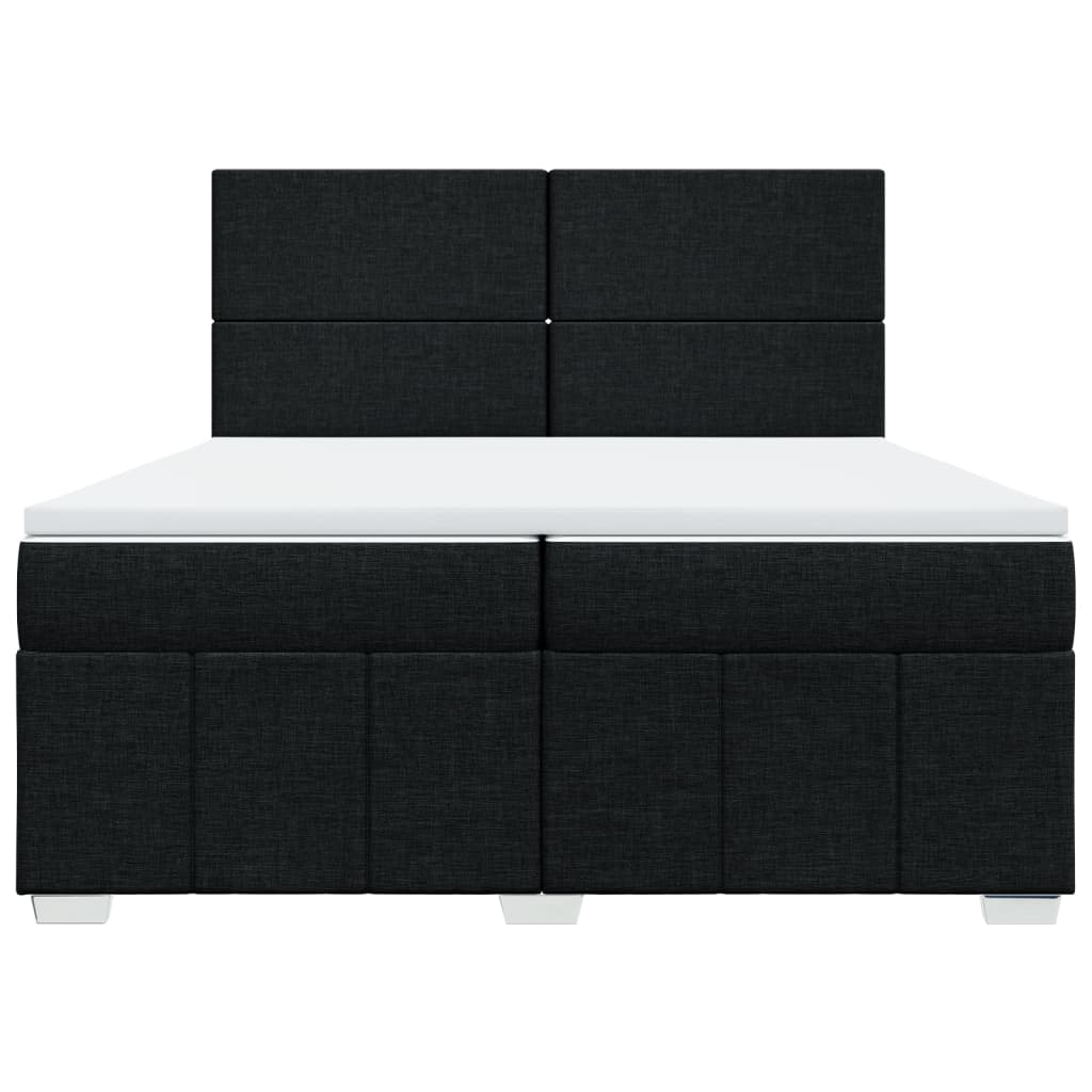 Boxspring met matras stof zwart 200x200 cm is nu te koop bij PeponiXL, paradijselijk wonen!