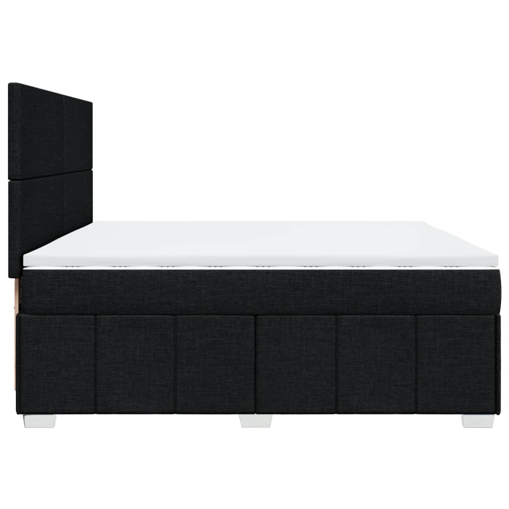 Boxspring met matras stof zwart 200x200 cm is nu te koop bij PeponiXL, paradijselijk wonen!
