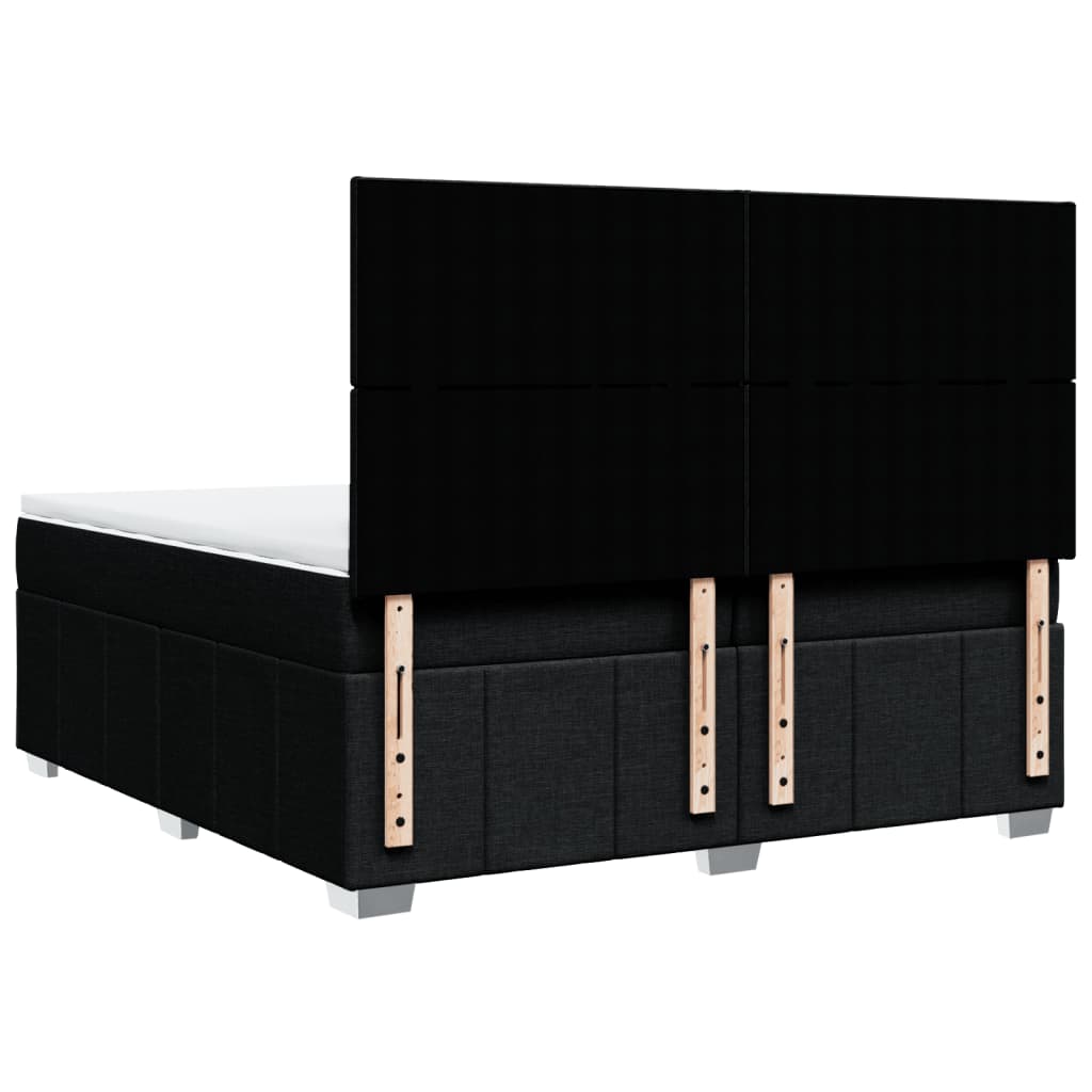 Boxspring met matras stof zwart 200x200 cm is nu te koop bij PeponiXL, paradijselijk wonen!
