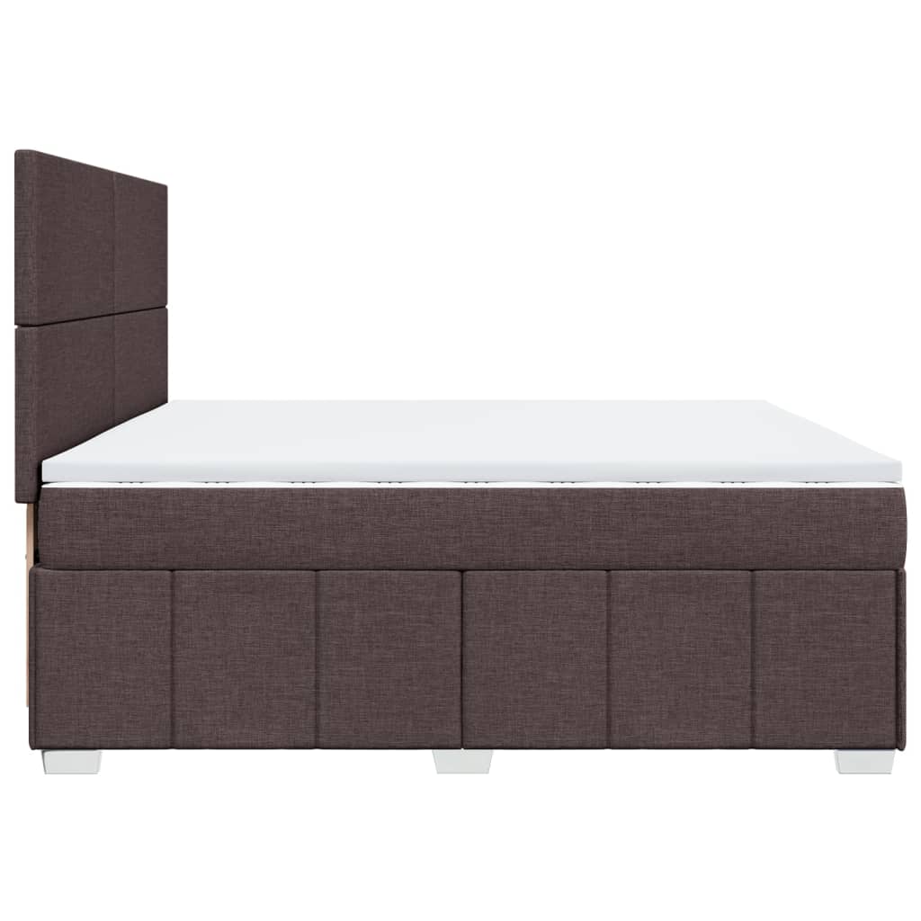 Boxspring met matras stof donkerbruin 200x200 cm is nu te koop bij PeponiXL, paradijselijk wonen!