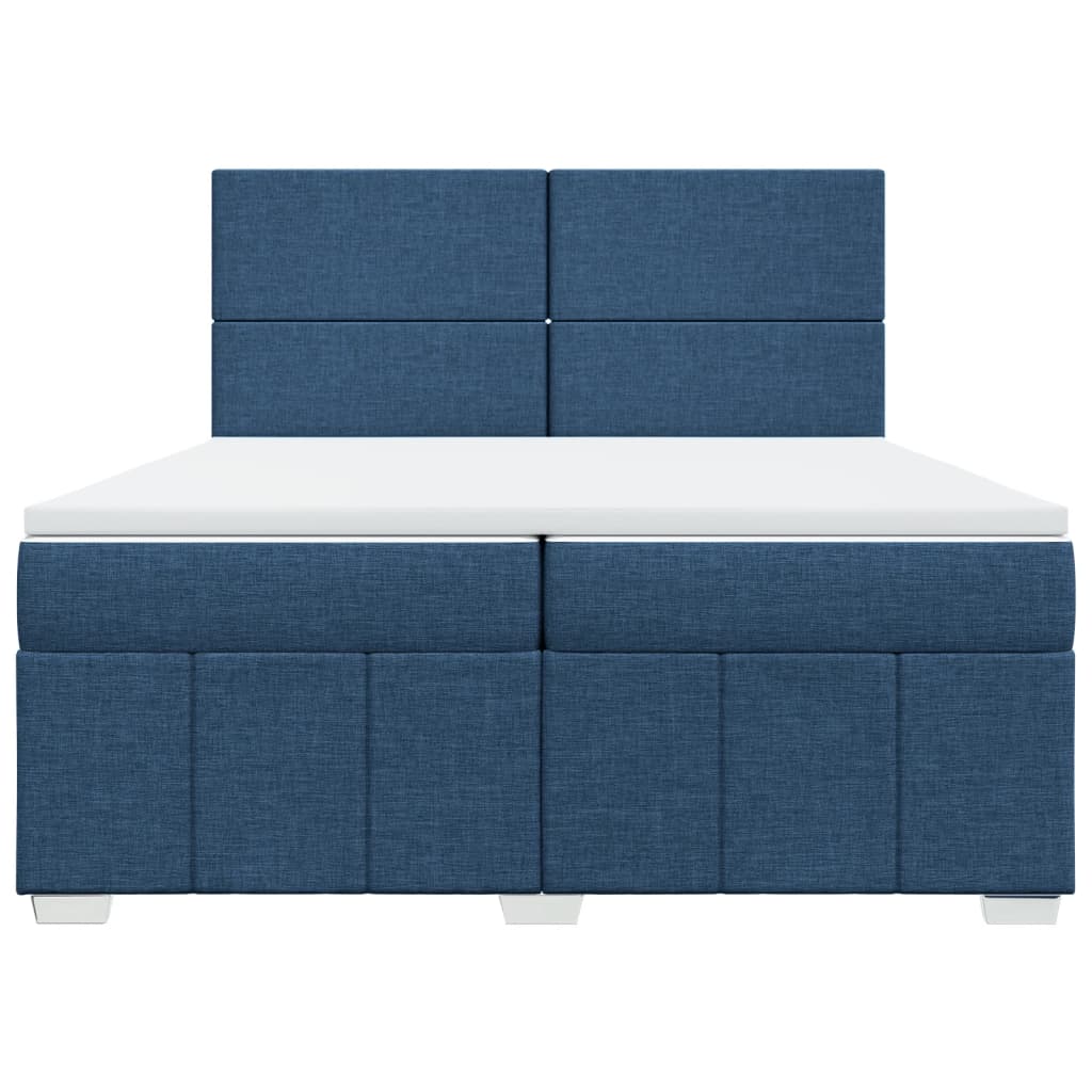 Boxspring met matras stof blauw 200x200 cm is nu te koop bij PeponiXL, paradijselijk wonen!