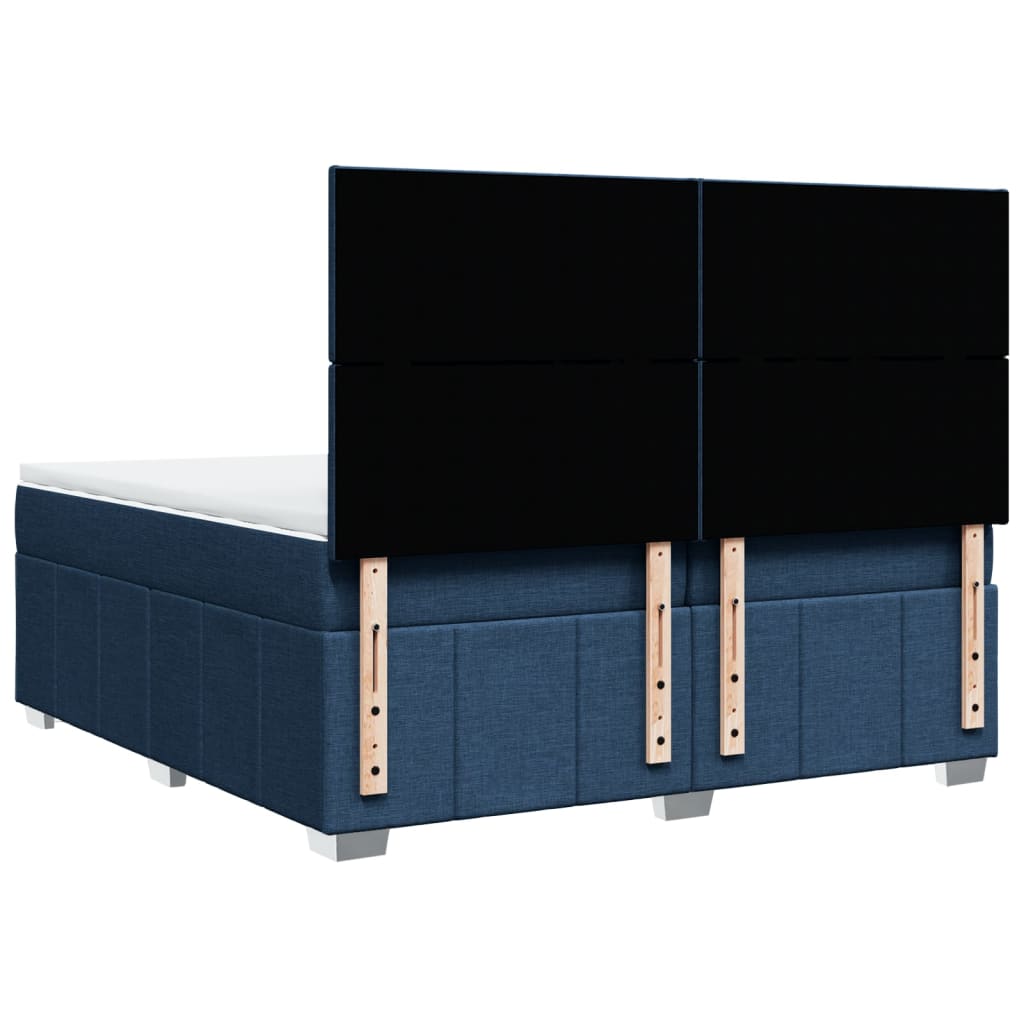 Boxspring met matras stof blauw 200x200 cm is nu te koop bij PeponiXL, paradijselijk wonen!