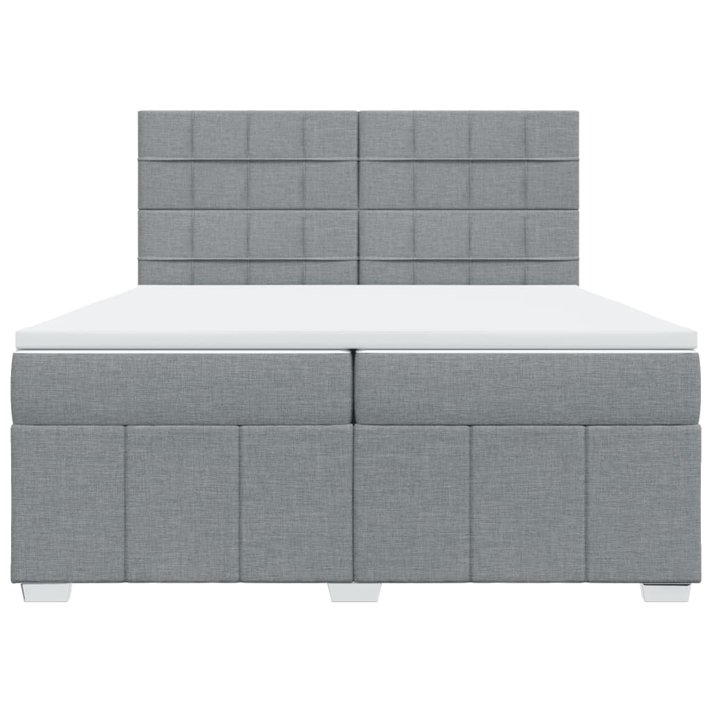 Boxspring met matras stof lichtgrijs 200x200 cm is nu te koop bij PeponiXL, paradijselijk wonen!