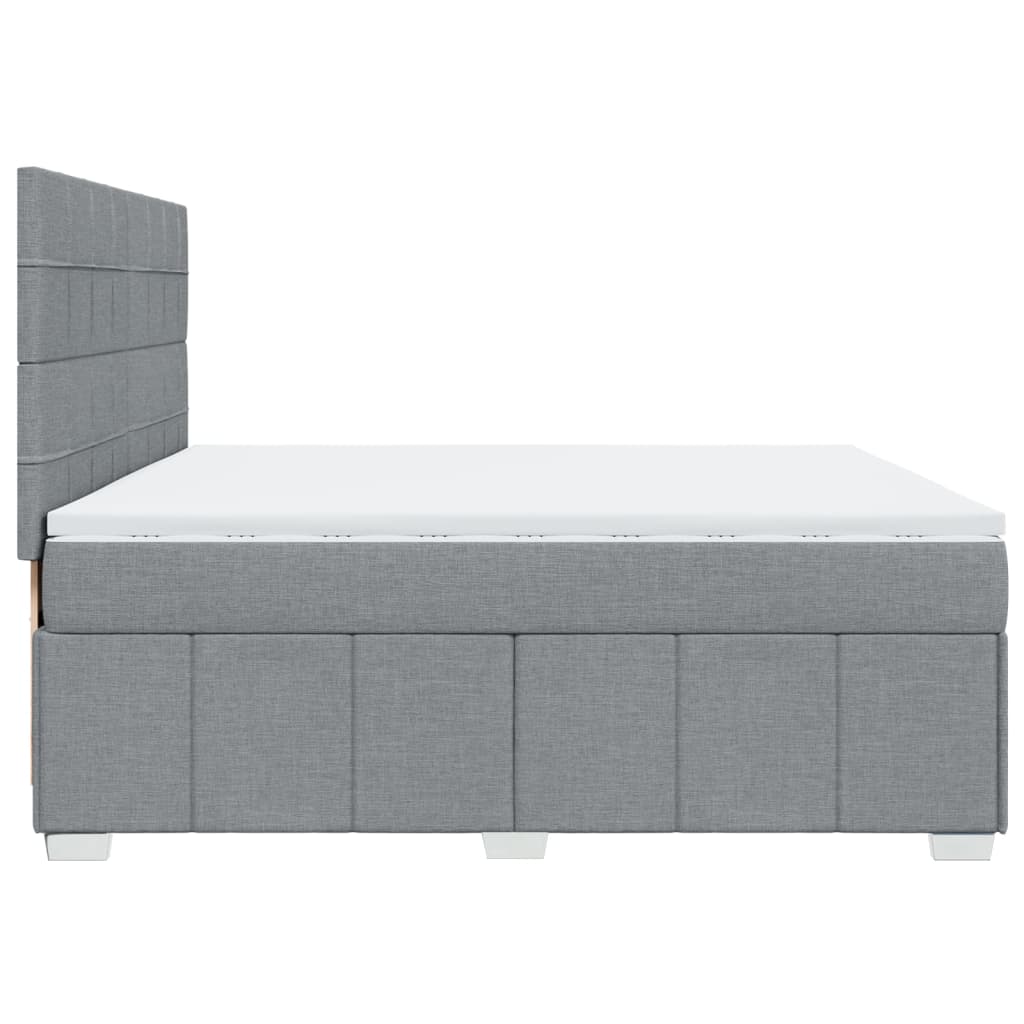 Boxspring met matras stof lichtgrijs 200x200 cm is nu te koop bij PeponiXL, paradijselijk wonen!