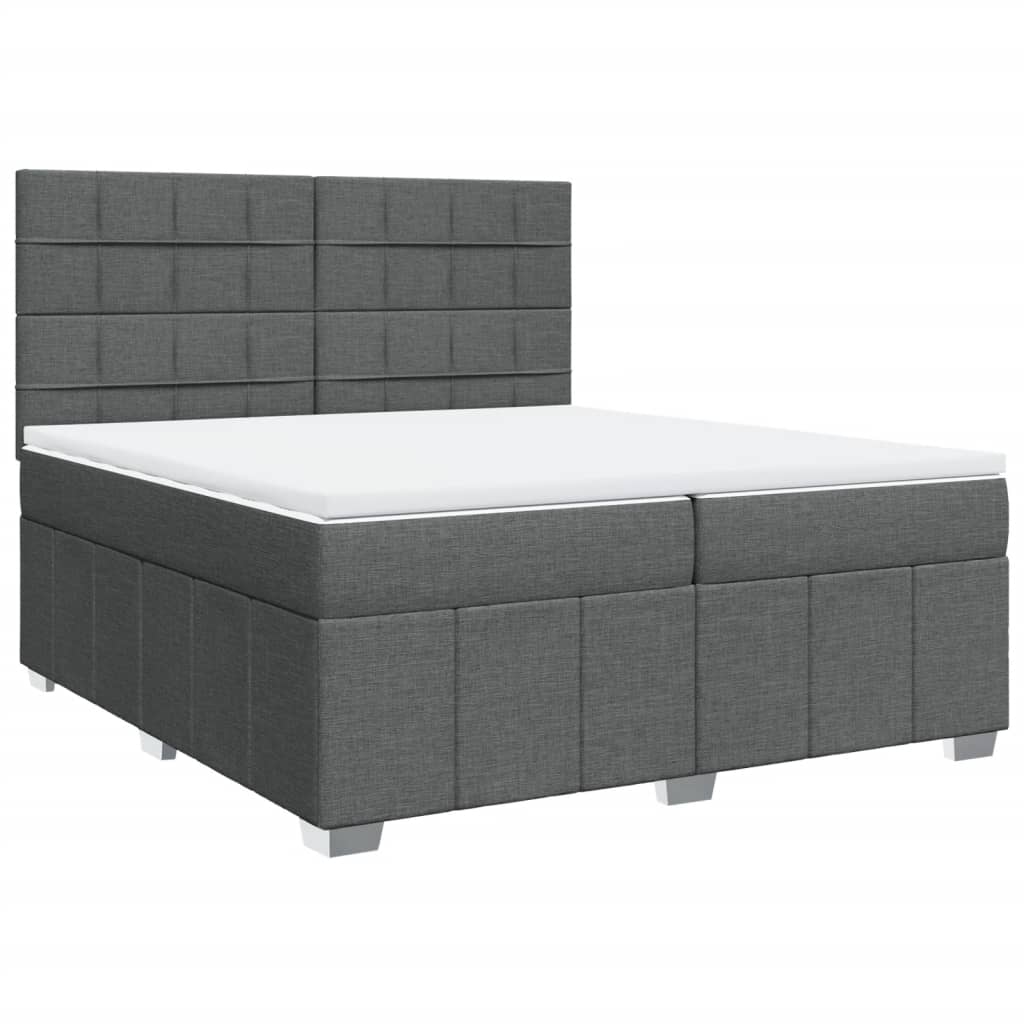 Boxspring met matras stof donkergrijs 200x200 cm is nu te koop bij PeponiXL, paradijselijk wonen!