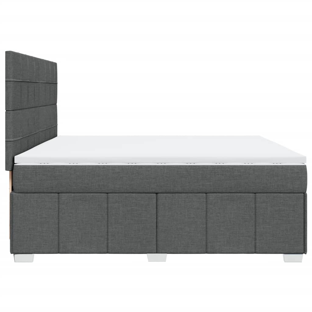 Boxspring met matras stof donkergrijs 200x200 cm is nu te koop bij PeponiXL, paradijselijk wonen!