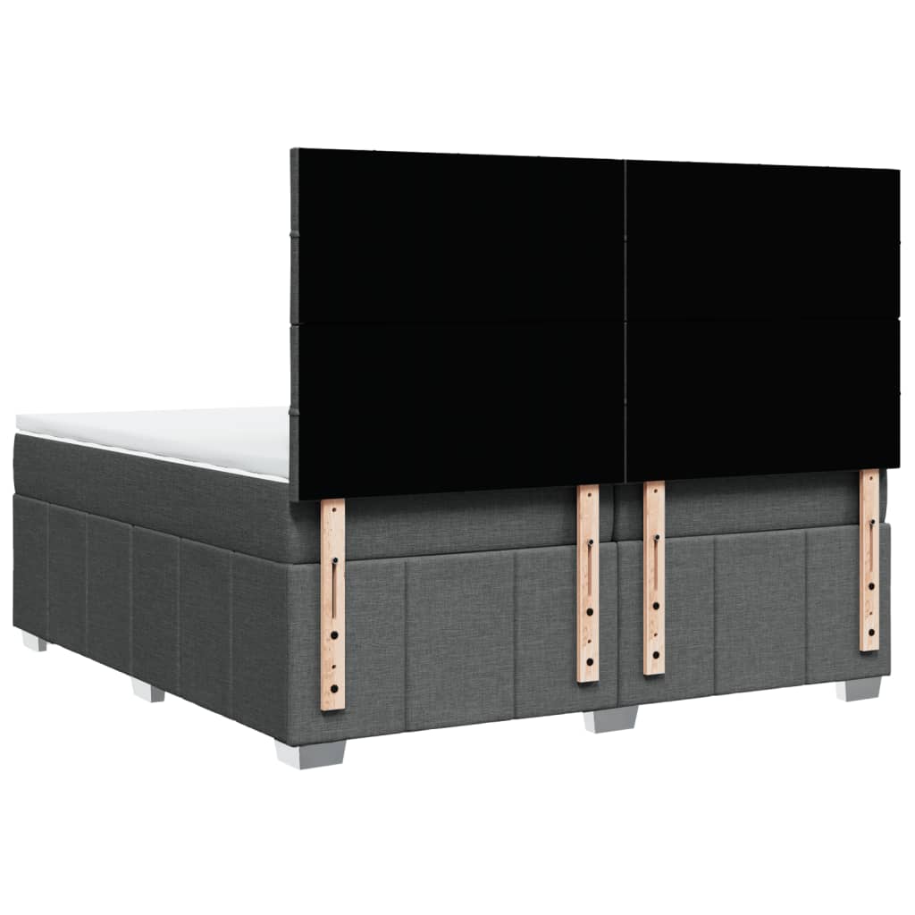 Boxspring met matras stof donkergrijs 200x200 cm is nu te koop bij PeponiXL, paradijselijk wonen!
