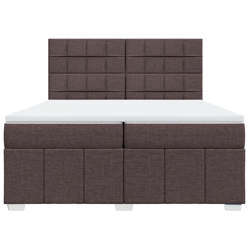 Boxspring met matras stof donkerbruin 200x200 cm is nu te koop bij PeponiXL, paradijselijk wonen!