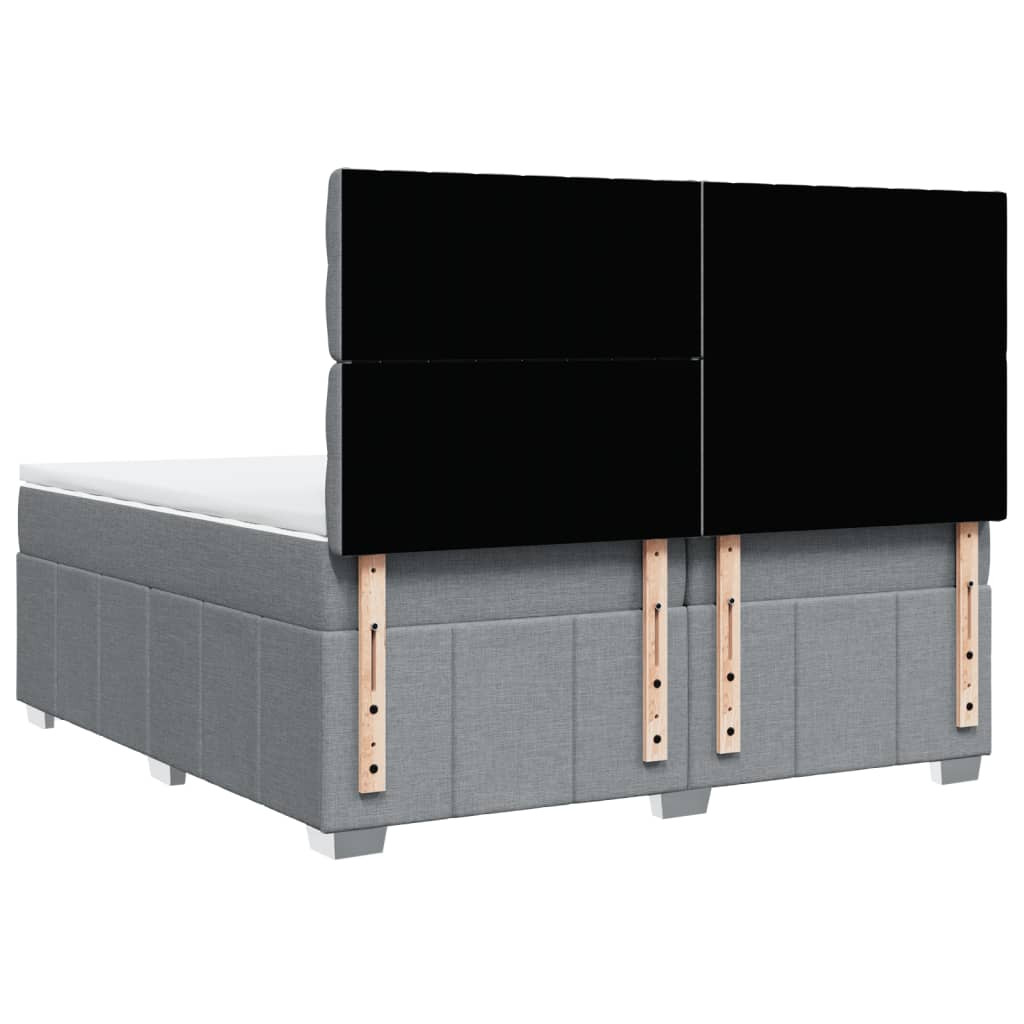 Boxspring met matras stof lichtgrijs 200x200 cm is nu te koop bij PeponiXL, paradijselijk wonen!