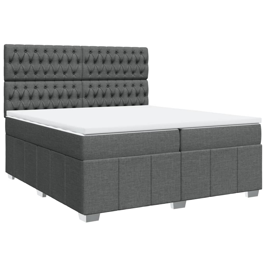 Boxspring met matras stof donkergrijs 200x200 cm is nu te koop bij PeponiXL, paradijselijk wonen!