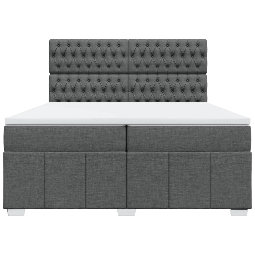 Boxspring met matras stof donkergrijs 200x200 cm is nu te koop bij PeponiXL, paradijselijk wonen!