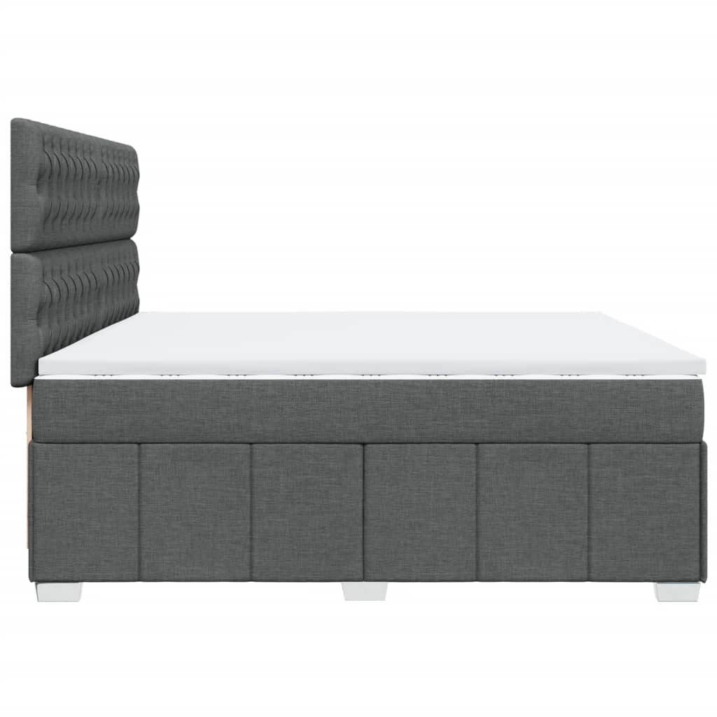 Boxspring met matras stof donkergrijs 200x200 cm is nu te koop bij PeponiXL, paradijselijk wonen!