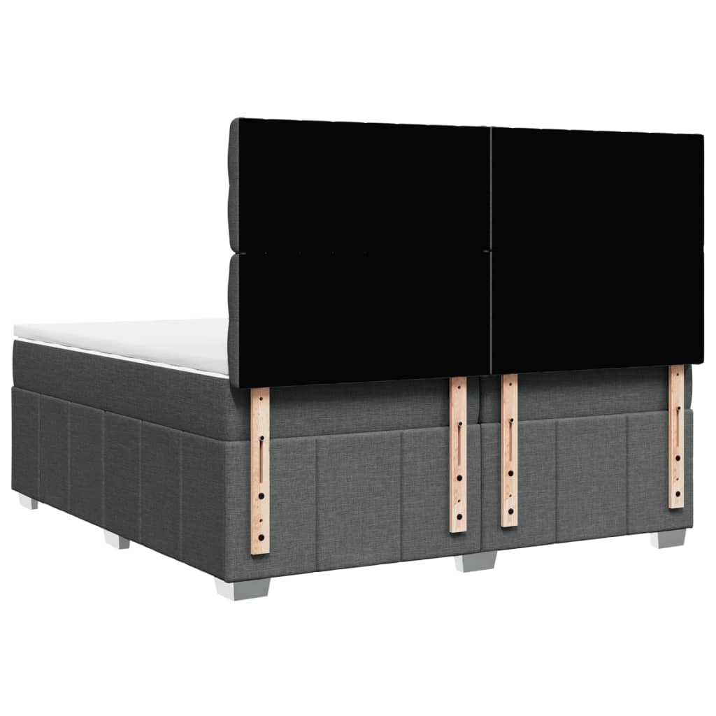 Boxspring met matras stof donkergrijs 200x200 cm is nu te koop bij PeponiXL, paradijselijk wonen!