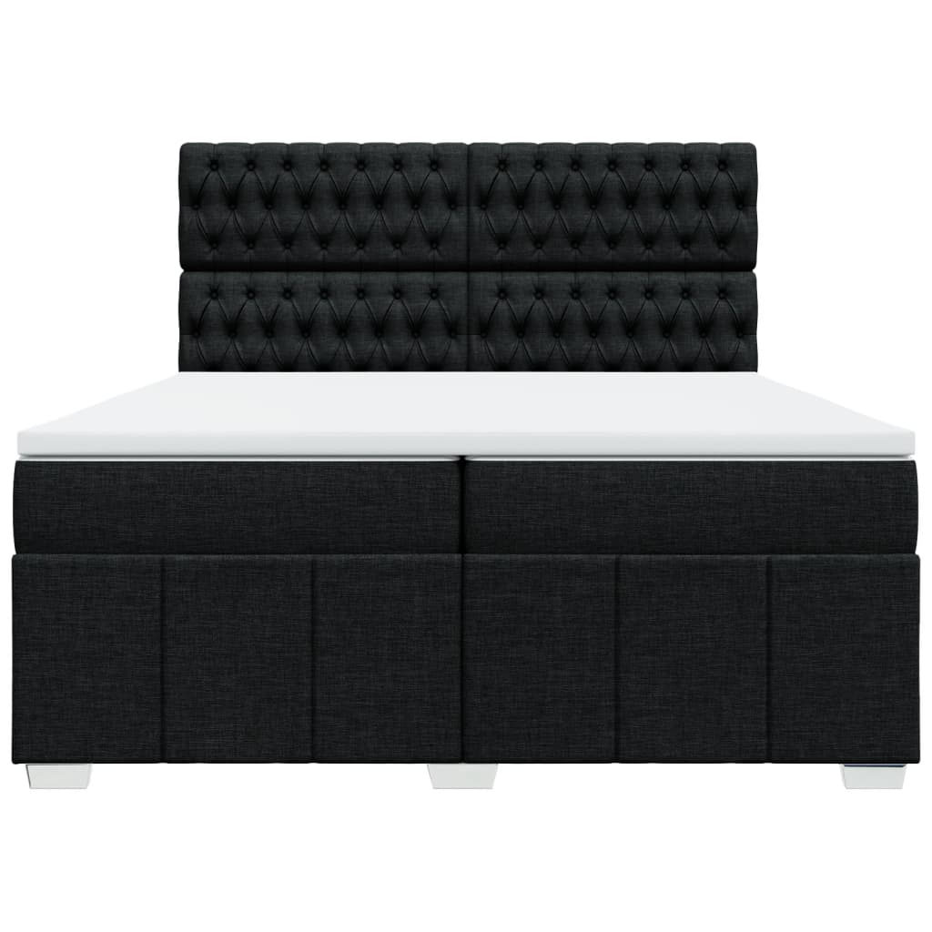 Boxspring met matras stof zwart 200x200 cm is nu te koop bij PeponiXL, paradijselijk wonen!