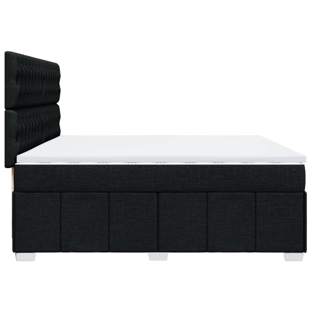 Boxspring met matras stof zwart 200x200 cm is nu te koop bij PeponiXL, paradijselijk wonen!