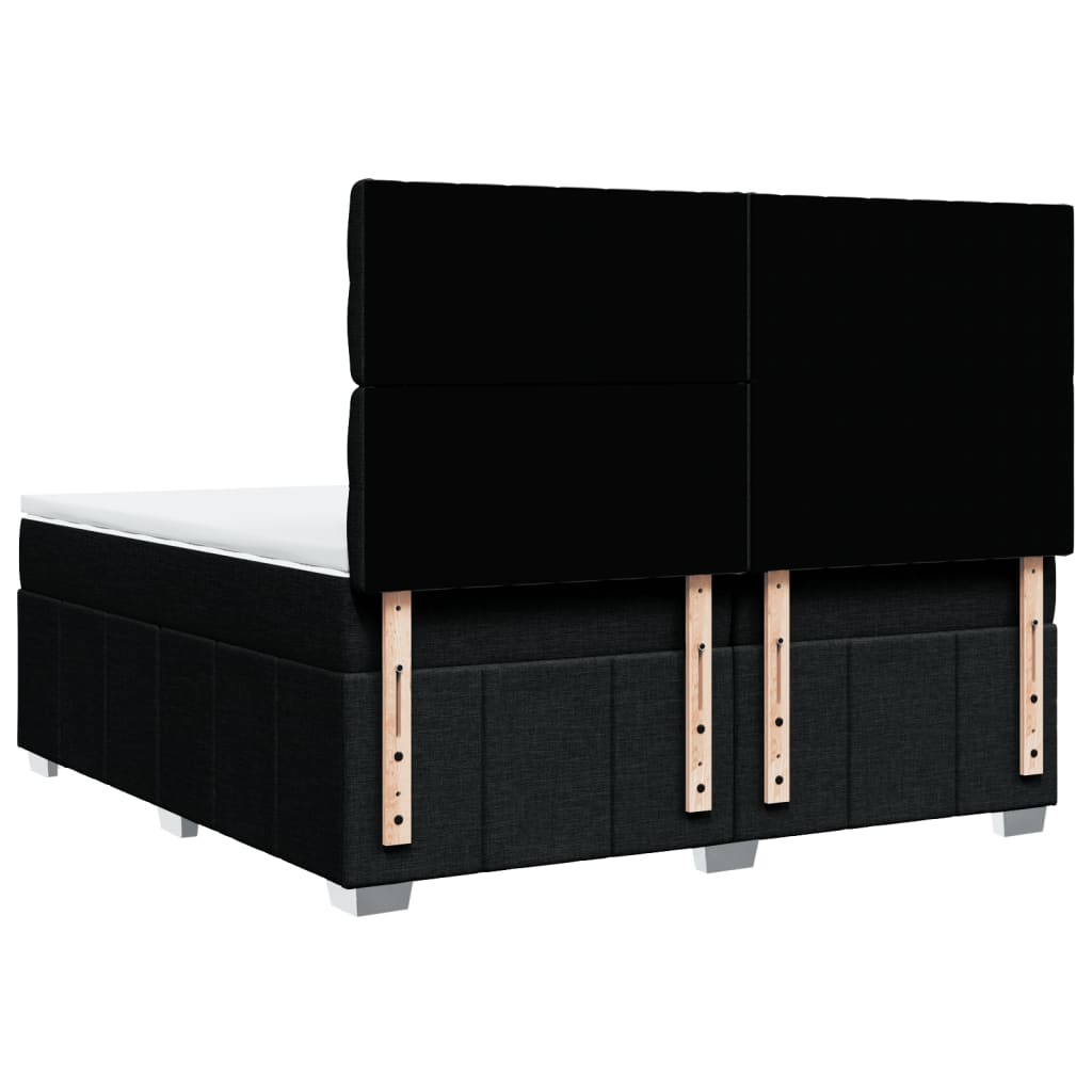 Boxspring met matras stof zwart 200x200 cm is nu te koop bij PeponiXL, paradijselijk wonen!
