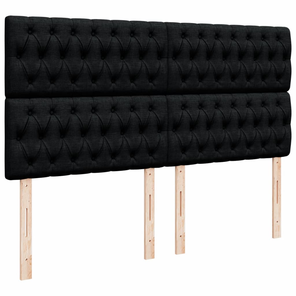 Boxspring met matras stof zwart 200x200 cm is nu te koop bij PeponiXL, paradijselijk wonen!