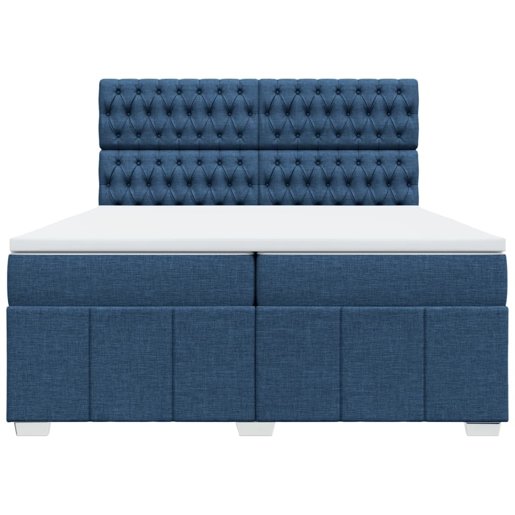 Boxspring met matras stof blauw 200x200 cm is nu te koop bij PeponiXL, paradijselijk wonen!
