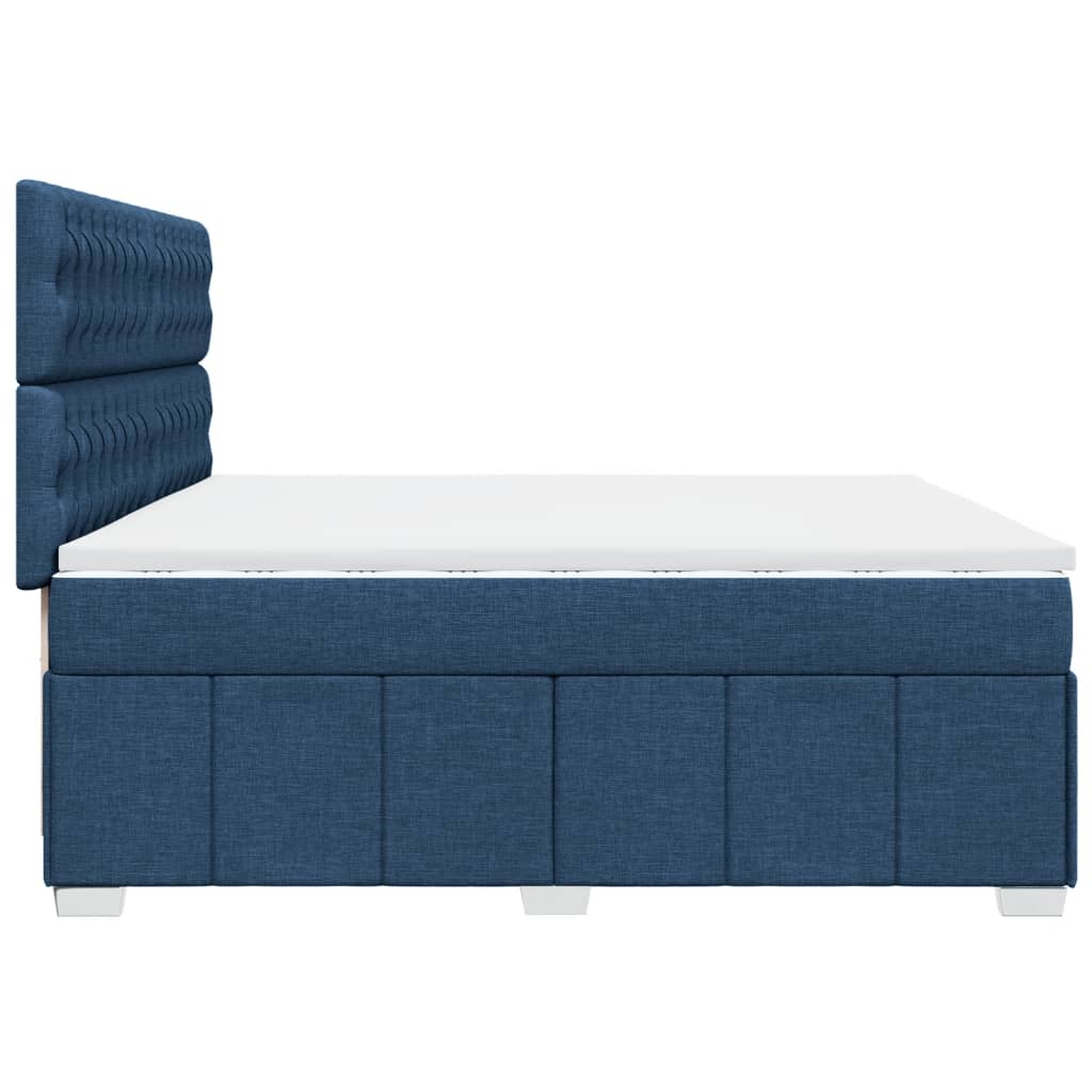 Boxspring met matras stof blauw 200x200 cm is nu te koop bij PeponiXL, paradijselijk wonen!