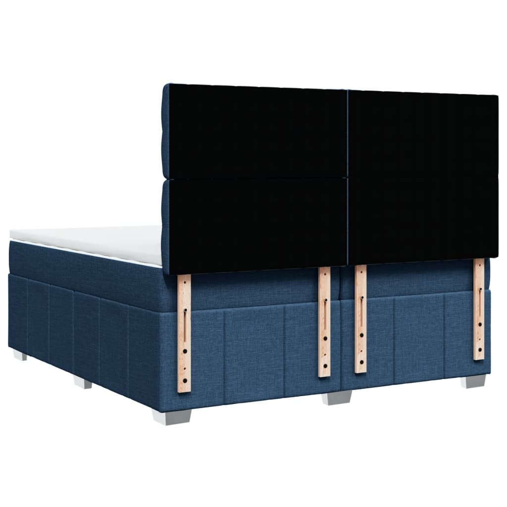 Boxspring met matras stof blauw 200x200 cm is nu te koop bij PeponiXL, paradijselijk wonen!
