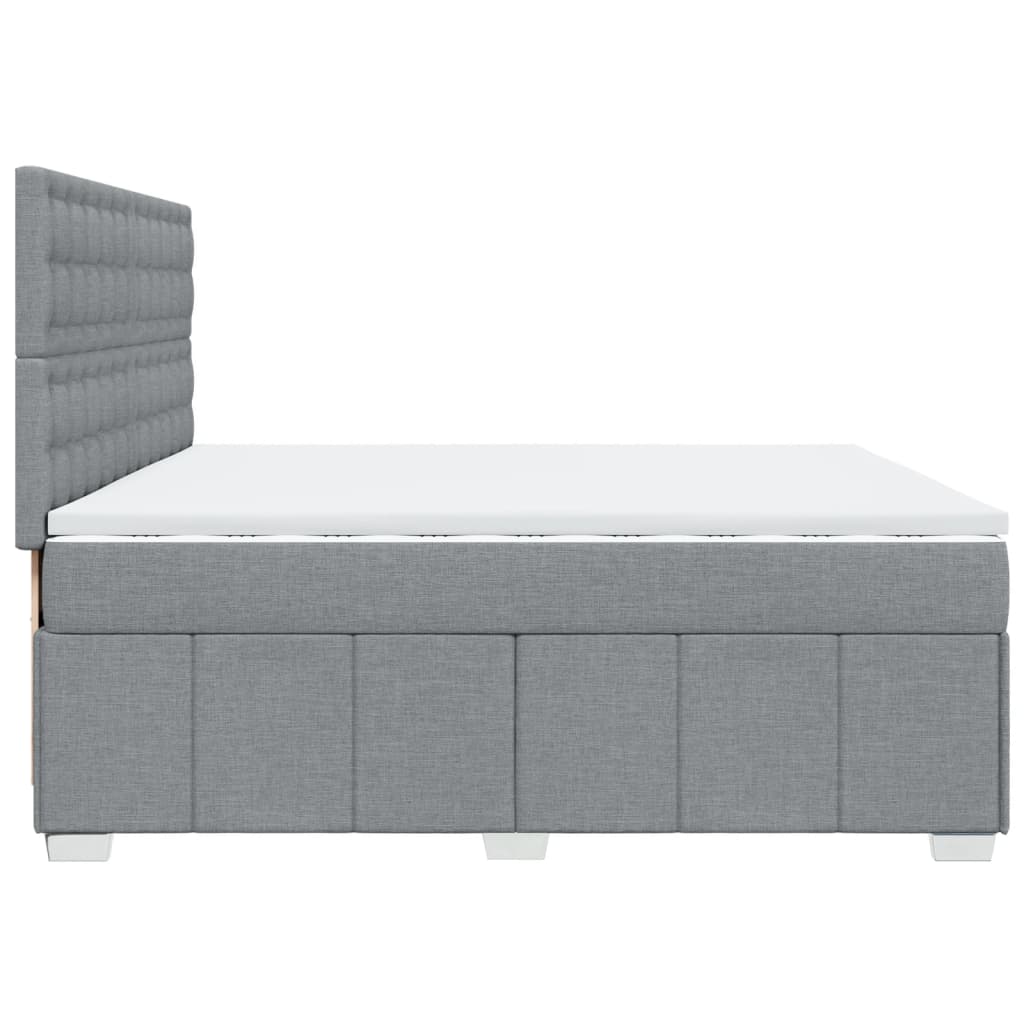 Boxspring met matras stof lichtgrijs 200x200 cm is nu te koop bij PeponiXL, paradijselijk wonen!