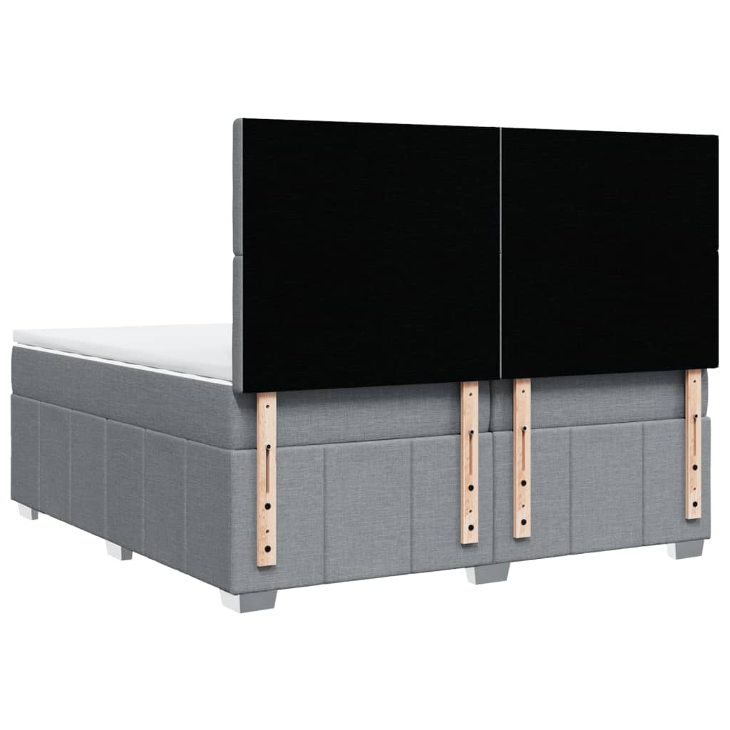 Boxspring met matras stof lichtgrijs 200x200 cm is nu te koop bij PeponiXL, paradijselijk wonen!