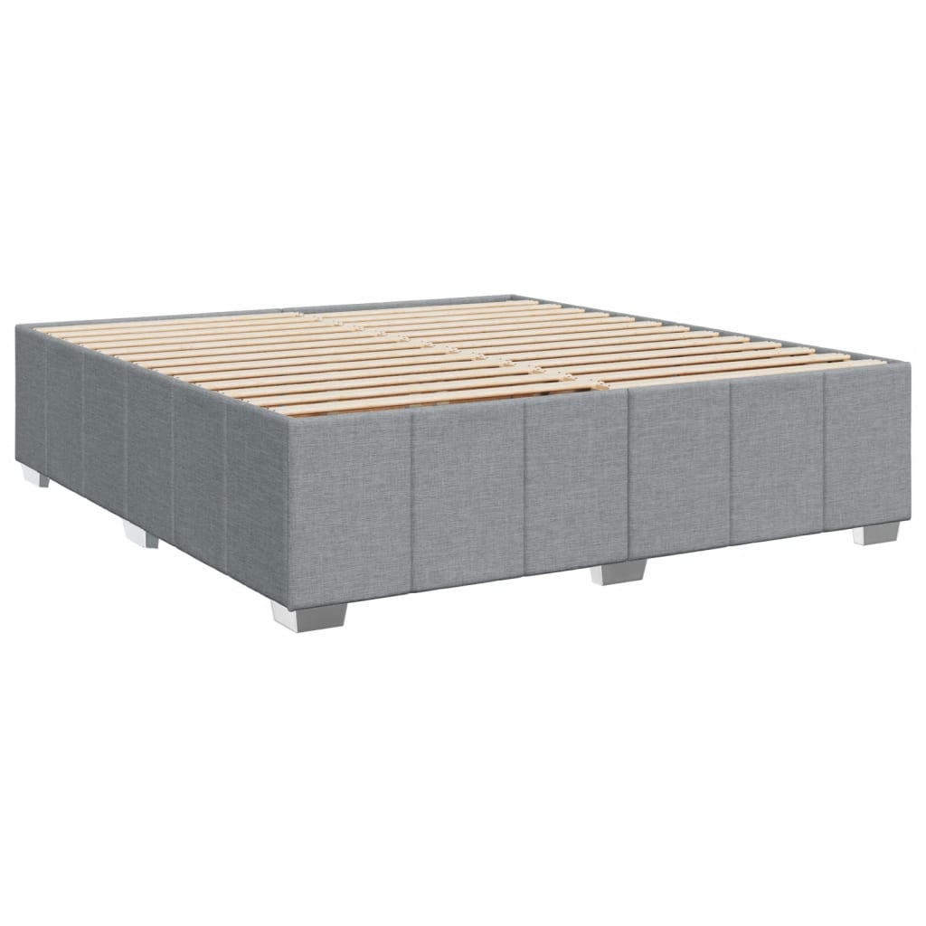 Boxspring met matras stof lichtgrijs 200x200 cm is nu te koop bij PeponiXL, paradijselijk wonen!