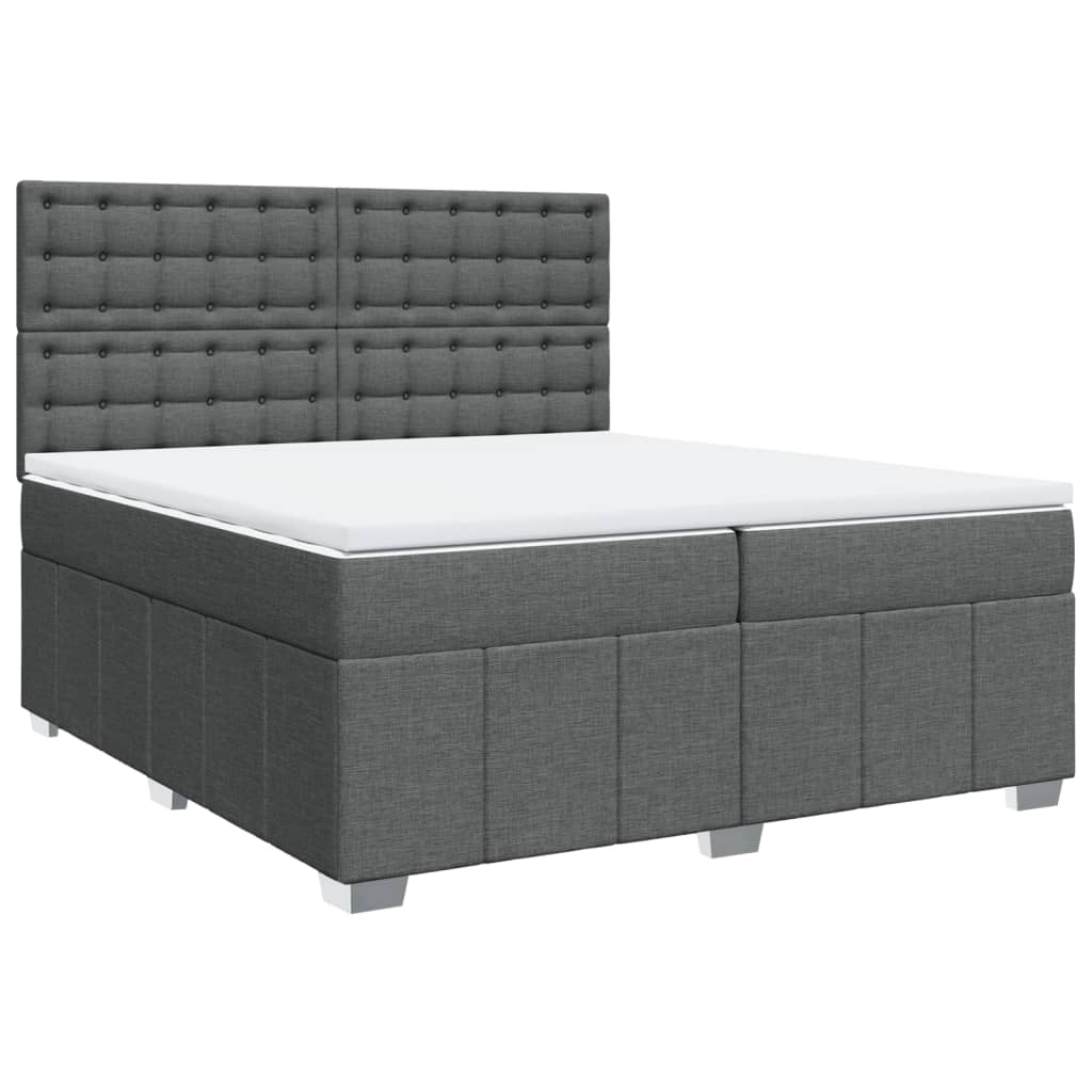Boxspring met matras stof donkergrijs 200x200 cm is nu te koop bij PeponiXL, paradijselijk wonen!