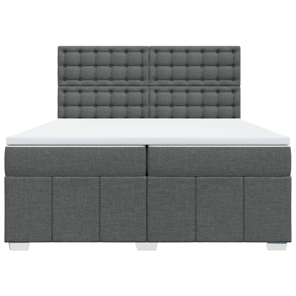 Boxspring met matras stof donkergrijs 200x200 cm is nu te koop bij PeponiXL, paradijselijk wonen!