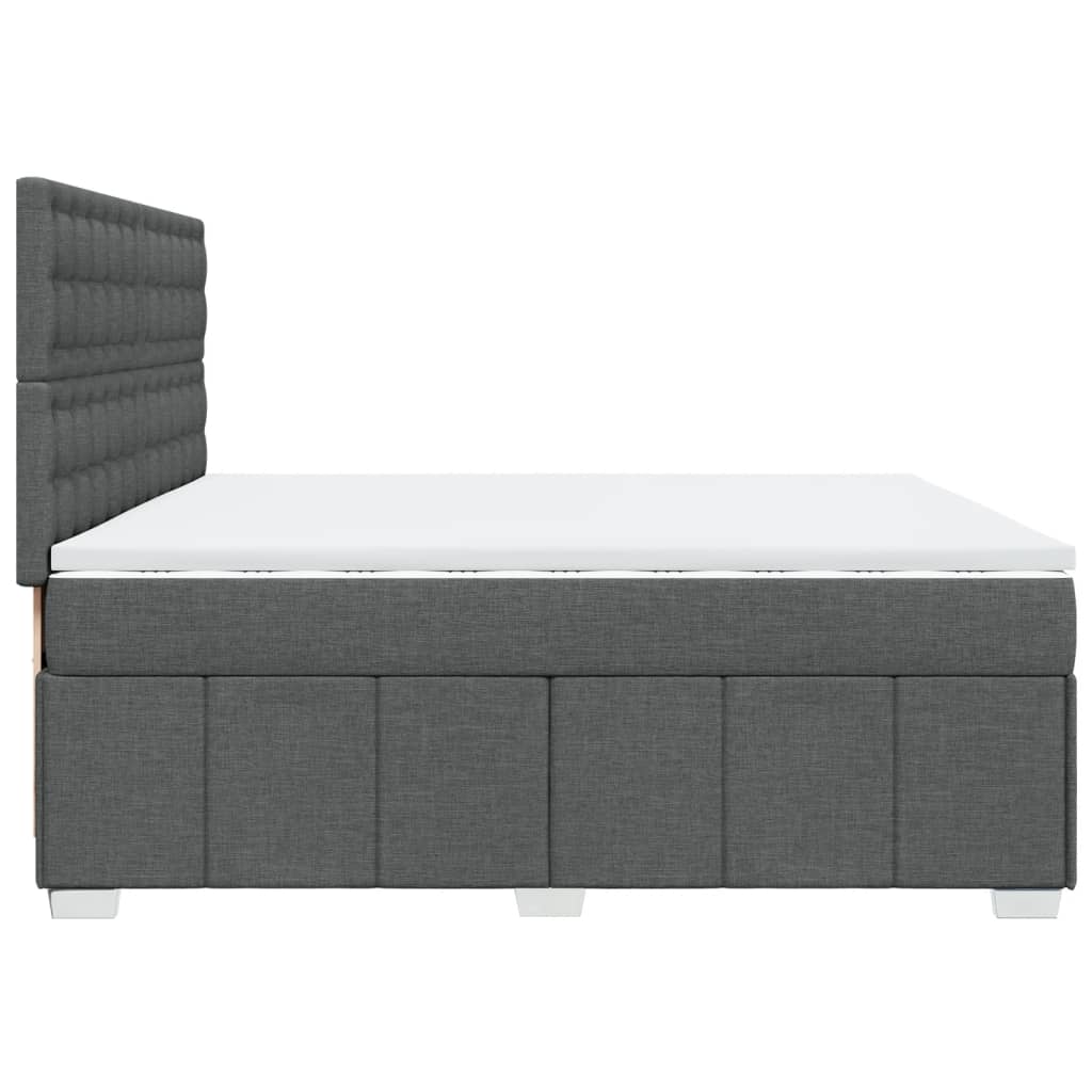 Boxspring met matras stof donkergrijs 200x200 cm is nu te koop bij PeponiXL, paradijselijk wonen!