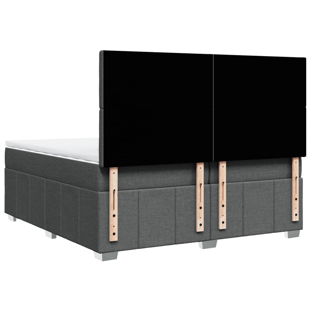 Boxspring met matras stof donkergrijs 200x200 cm is nu te koop bij PeponiXL, paradijselijk wonen!