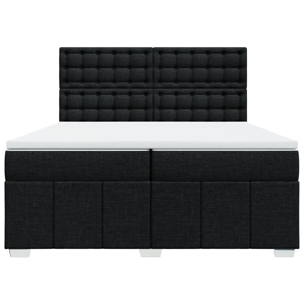 Boxspring met matras stof zwart 200x200 cm is nu te koop bij PeponiXL, paradijselijk wonen!