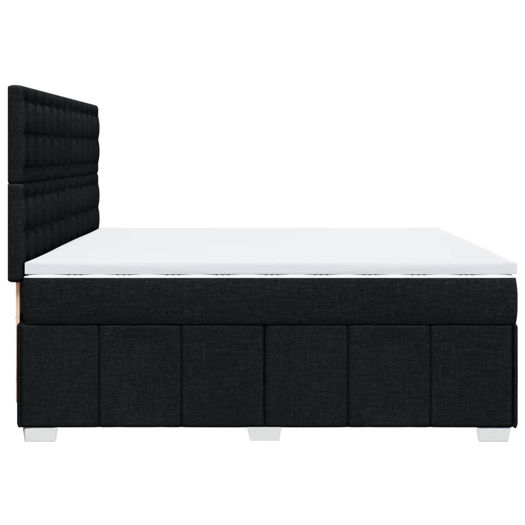 Boxspring met matras stof zwart 200x200 cm is nu te koop bij PeponiXL, paradijselijk wonen!