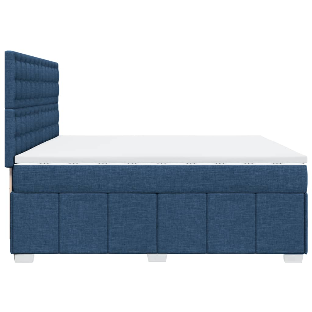 Boxspring met matras stof blauw 200x200 cm is nu te koop bij PeponiXL, paradijselijk wonen!