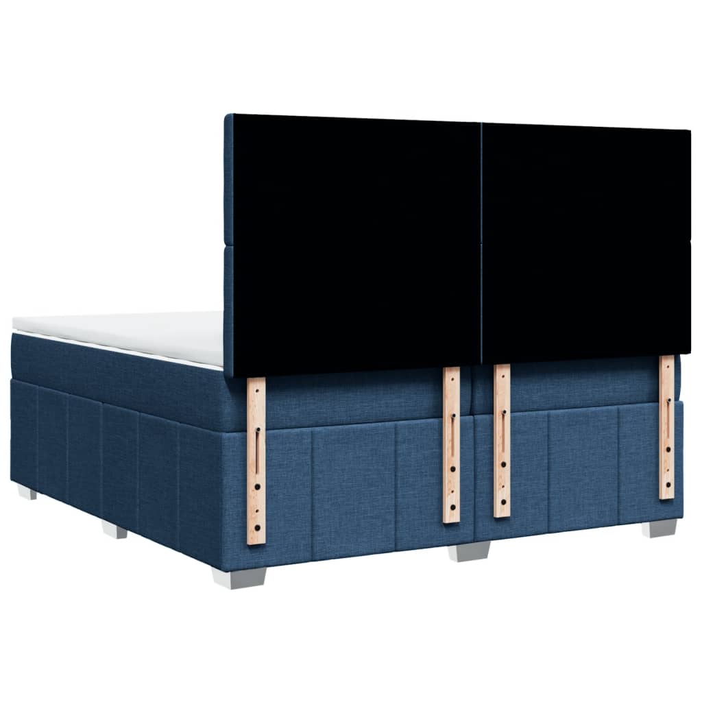 Boxspring met matras stof blauw 200x200 cm is nu te koop bij PeponiXL, paradijselijk wonen!