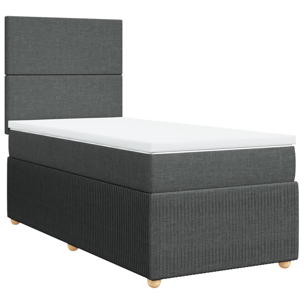 Boxspring met matras stof donkergrijs 80x200 cm is nu te koop bij PeponiXL, paradijselijk wonen!