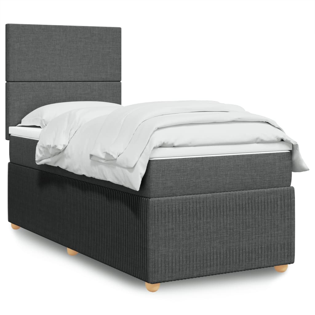 Boxspring met matras stof donkergrijs 80x200 cm is nu te koop bij PeponiXL, paradijselijk wonen!