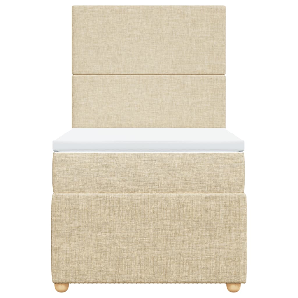 Boxspring met matras stof crèmekleurig 80x200 cm is nu te koop bij PeponiXL, paradijselijk wonen!